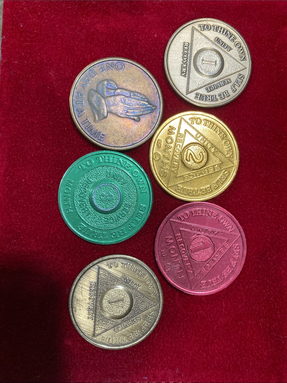 Various Alcoholics Anonymous Recovery Medal Token Chip Coins AA Sober